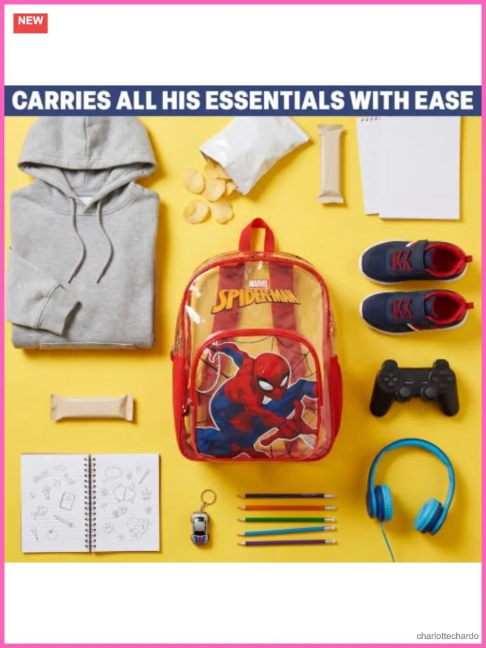 Clear Backpack for Stadium Events, Transparent School Bookbag with Padded Straps